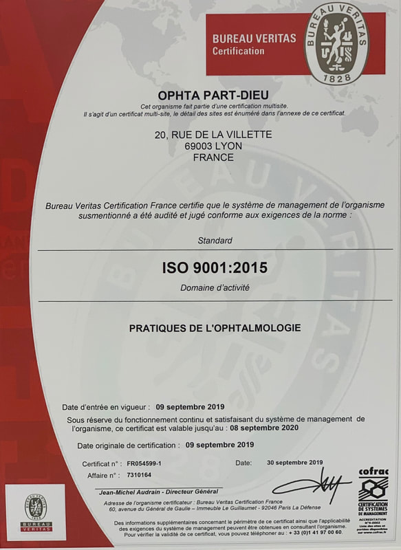 Certification de qualité - Pratique de l'ophtalmologie à Lyon